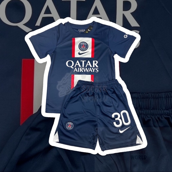 🌟 New 2022 Lionel MESSI #30 PSG Home KIDS Soccer Jersey Kit Paris - Picture 11 of 16